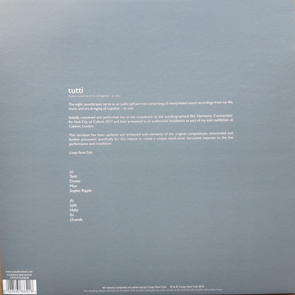 Cosey Fanni Tutti – Tutti LP vinyl record, image 3 of 6