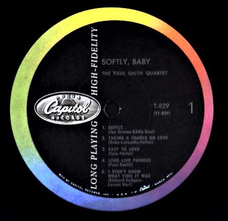 Paul Smith Quartet – Softly, Baby LP vinyl record, image 3 of 3