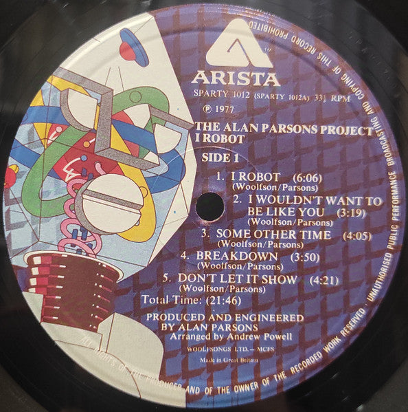 The Alan Parsons Project – I Robot LP vinyl record, image 4 of 9