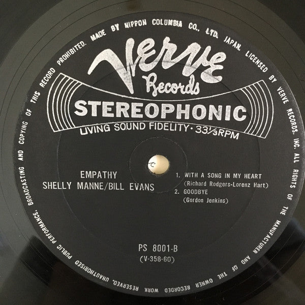 Shelly Manne, Bill Evans, Monty Budwig – Empathy LP vinyl record, image 4 of 4