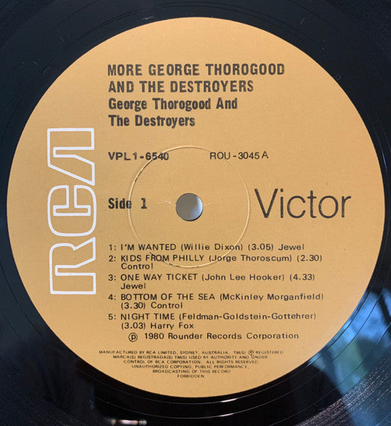 George Thorogood & The Destroyers – More George Thorogood And The Destroyers LP vinyl record, image 3 of 4