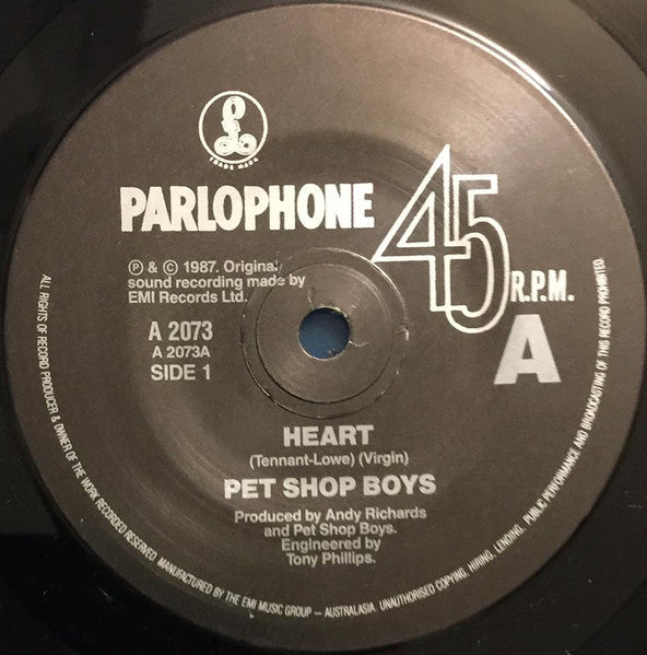 Pet Shop Boys – Heart 7" vinyl record, image 3 of 4