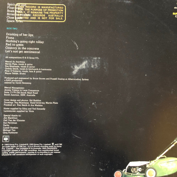 Mental As Anything – Creatures Of Leisure LP vinyl record, image 2 of 5