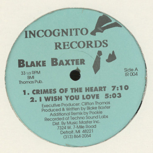 Blake Baxter – Crimes Of The Heart 12" vinyl record, image 1 of 2