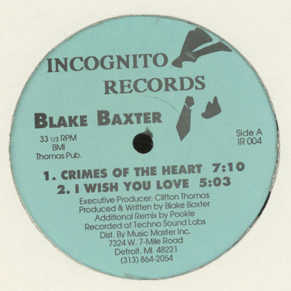 Blake Baxter – Crimes Of The Heart 12" vinyl record, image 1 of 2