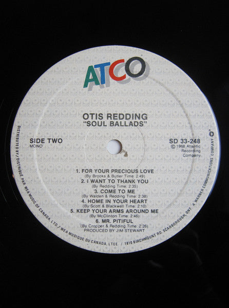 Otis Redding – The Great Otis Redding Sings Soul Ballads LP vinyl record, image 3 of 4