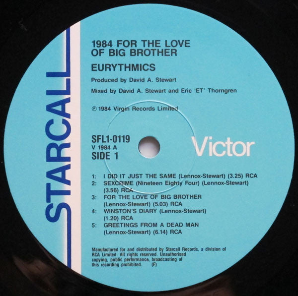 Eurythmics – 1984 (For The Love Of Big Brother) LP vinyl record, image 3 of 6