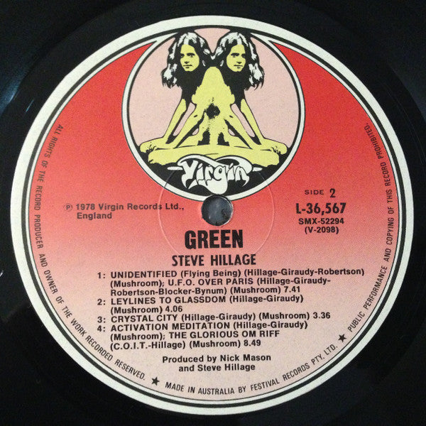Steve Hillage – Green LP vinyl record, image 6 of 6