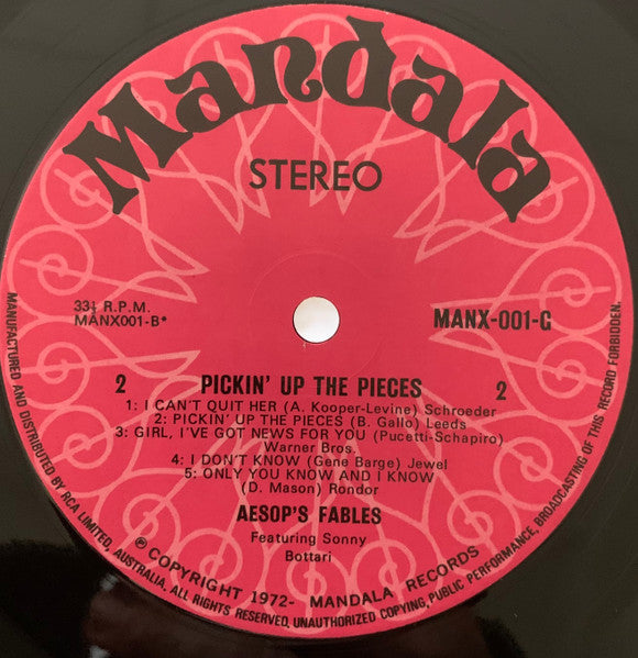Aesop's Fables, Sonny Bottari – Pickin' Up The Pieces LP vinyl record, image 4 of 4