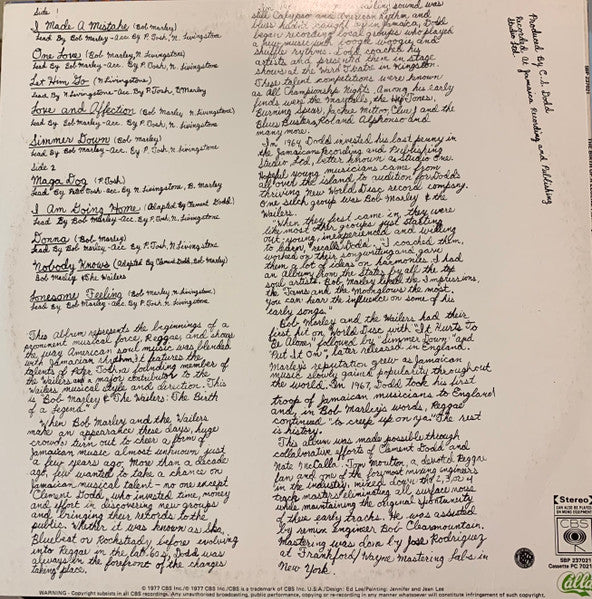 Bob Marley & The Wailers – The Birth Of A Legend LP vinyl record, image 2 of 4