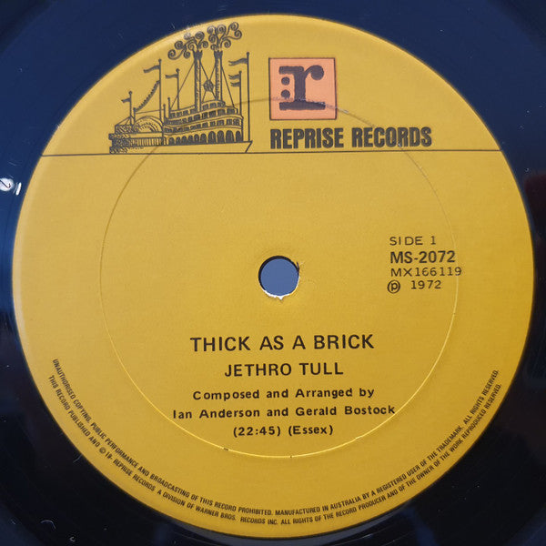 Jethro Tull – Thick As A Brick LP vinyl record, image 3 of 4