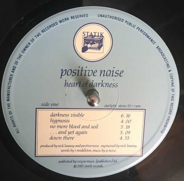 Positive Noise – Heart Of Darkness LP vinyl record, image 3 of 3