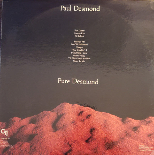 Paul Desmond – Pure Desmond LP vinyl record, image 2 of 6
