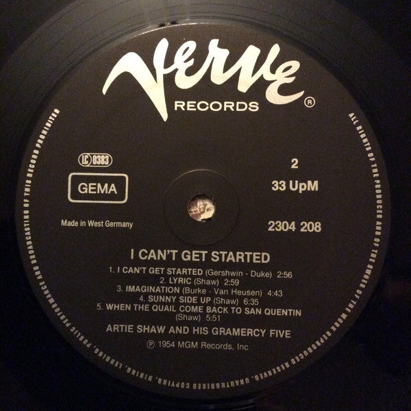 Artie Shaw And His Gramercy Five – I Can't Get Started... LP vinyl record, image 4 of 6