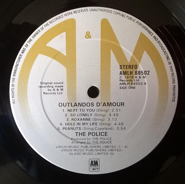 The Police – Outlandos D'Amour LP vinyl record, image 3 of 4