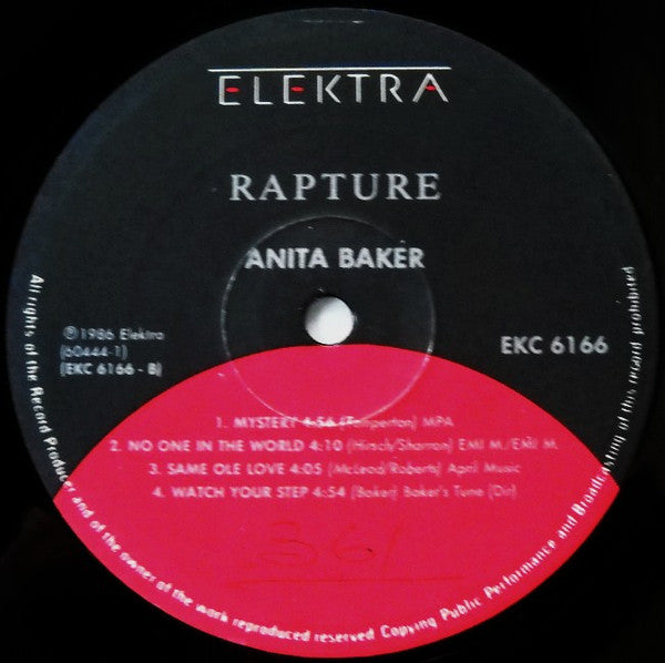Anita Baker – Rapture LP vinyl record, image 4 of 4