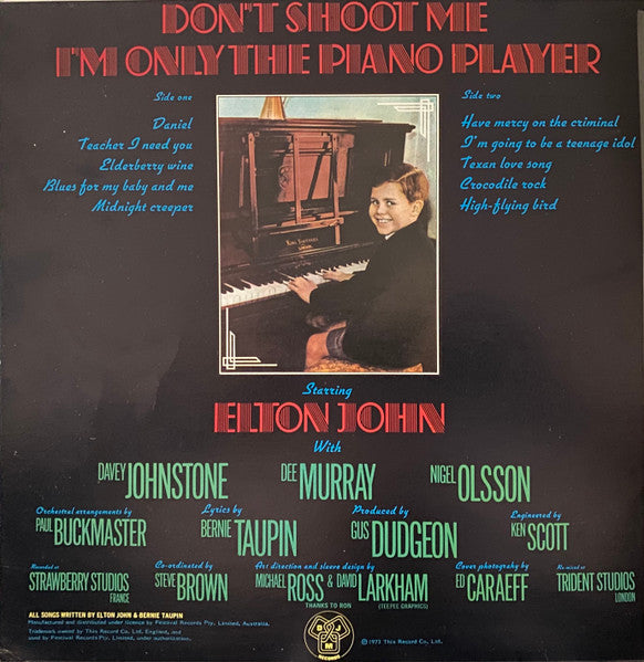 Elton John – Don't Shoot Me I'm Only The Piano Player LP vinyl record, image 2 of 10