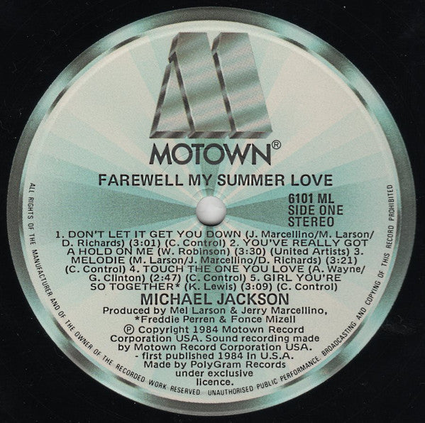 Michael Jackson – Farewell My Summer Love LP vinyl record, image 4 of 5