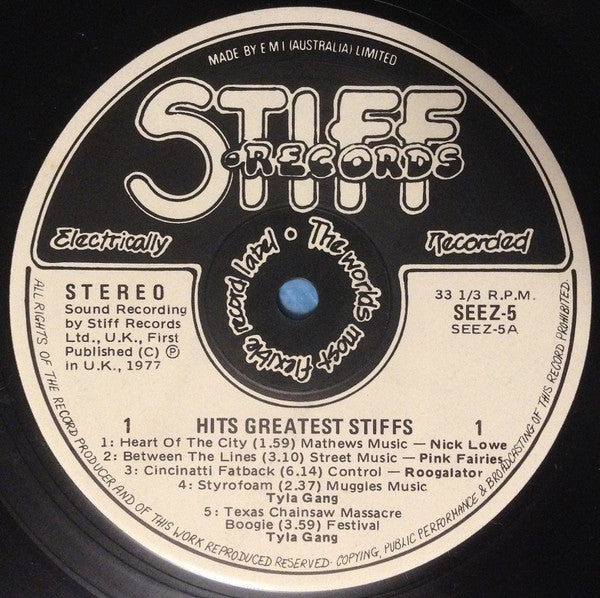 Various – Hits Greatest Stiffs LP vinyl record, image 3 of 4
