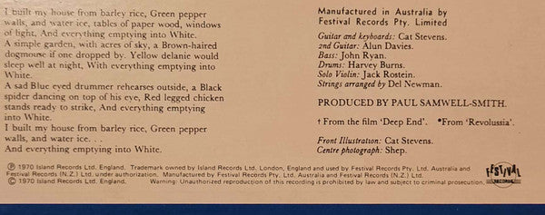 Cat Stevens – Tea For The Tillerman LP vinyl record, image 6 of 6