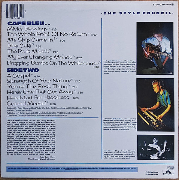 The Style Council – Café Bleu LP vinyl record, image 2 of 4