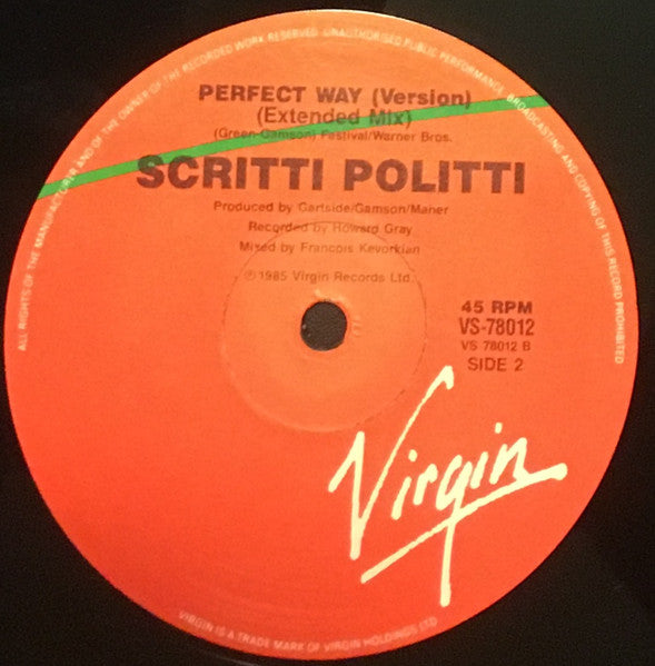 Scritti Politti – Perfect Way 12" vinyl record, image 4 of 4