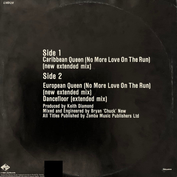 Billy Ocean – Caribbean Queen (No More Love On The Run) 12" vinyl record, image 2 of 4