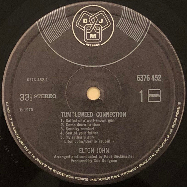 Elton John – Tumbleweed Connection LP vinyl record, image 3 of 4