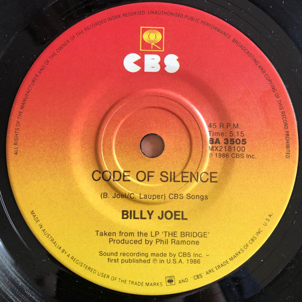 Billy Joel – This Is The Time 7" vinyl record, image 4 of 4