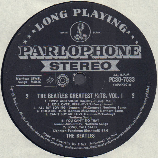 The Beatles – Greatest Hits Volume 1 LP vinyl record, image 4 of 4