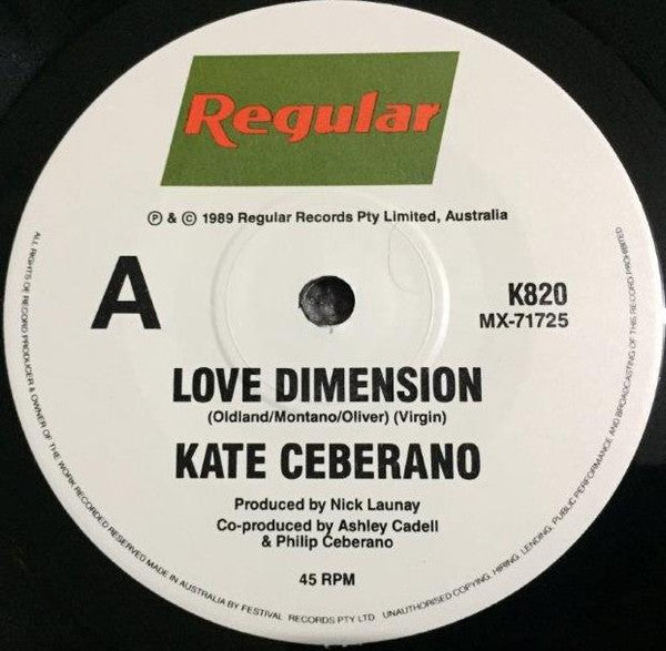 Kate Ceberano – Love Dimension 7" vinyl record, image 3 of 6