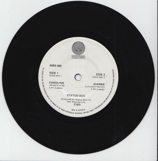 Status Quo – Caroline / Joanne 7" vinyl record, image 1 of 2