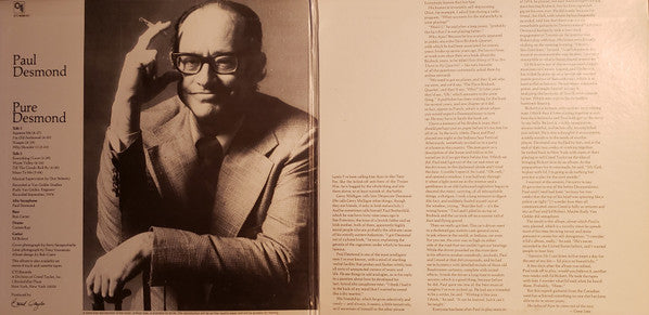 Paul Desmond – Pure Desmond LP vinyl record, image 3 of 6