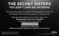 The Secret Sisters – You Don't Own Me Anymore LP vinyl record, image 10 of 10