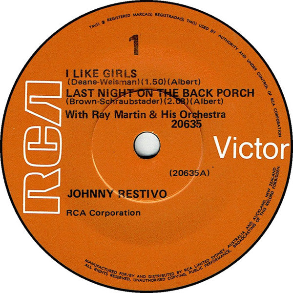 Johnny Restivo – Oh Johnny! 7" vinyl record, image 3 of 4