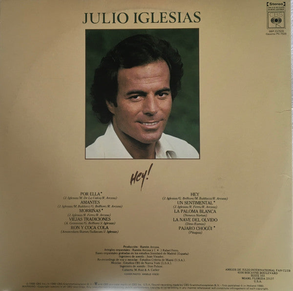 Julio Iglesias – Hey! LP vinyl record, image 2 of 4