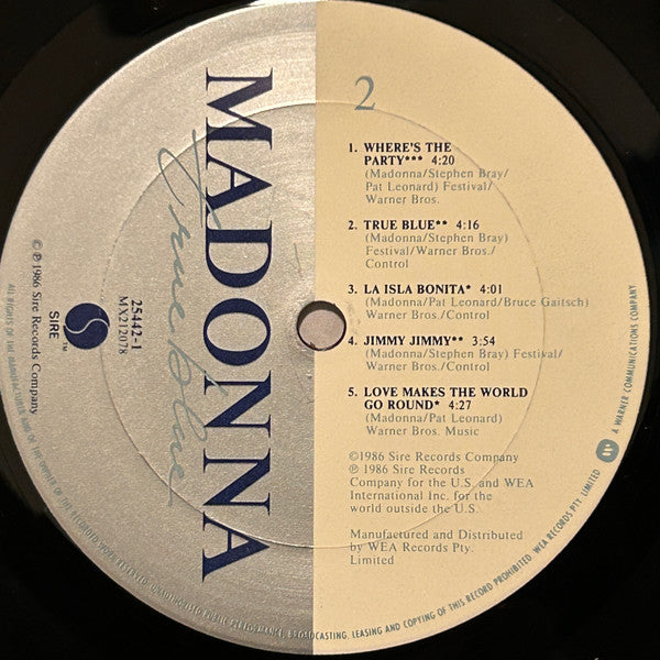 Madonna – True Blue LP vinyl record, image 4 of 4