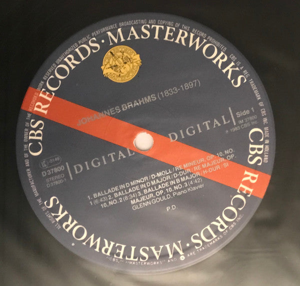 Johannes Brahms, Glenn Gould – Ballades, Op.10, Rhapsodies, Op.79 LP vinyl record, image 6 of 6