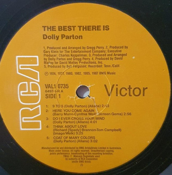Dolly Parton – The Best There Is LP vinyl record, image 3 of 4