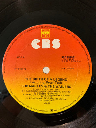 Bob Marley & The Wailers – The Birth Of A Legend LP vinyl record, image 4 of 4