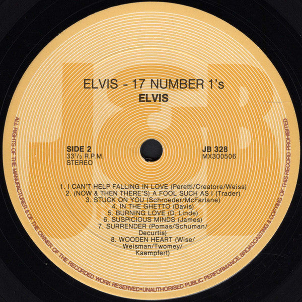 Elvis Presley – 17 Number One Hits LP vinyl record, image 6 of 7
