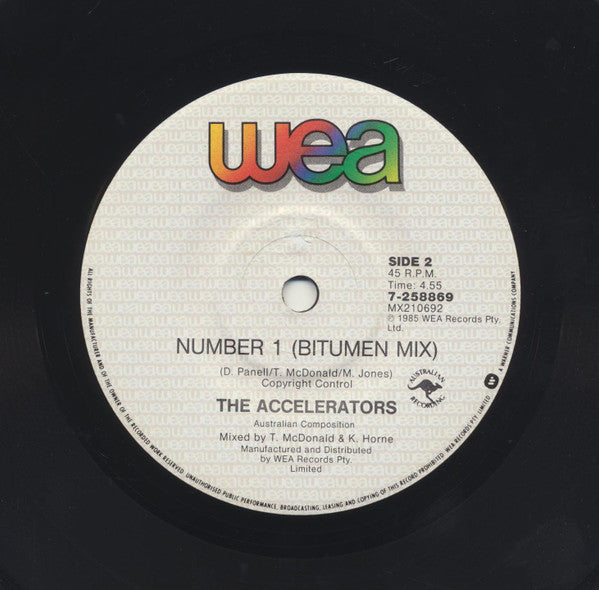 The Accelerators – Number 1 7" vinyl record, image 4 of 4