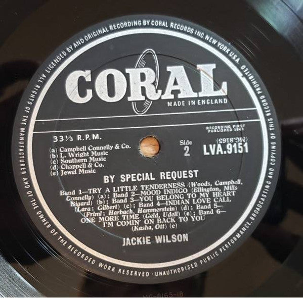 Jackie Wilson – By Special Request LP vinyl record, image 1 of 2