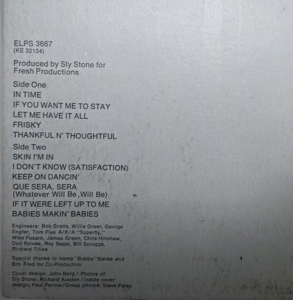 Sly & The Family Stone – Fresh LP vinyl record, image 4 of 6