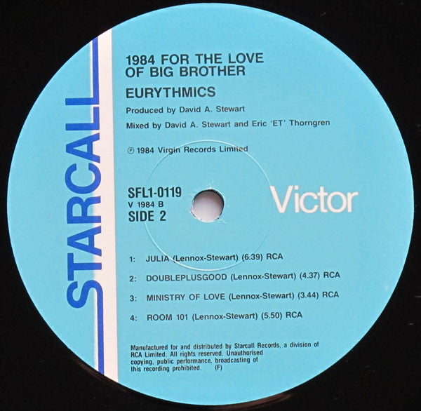 Eurythmics – 1984 (For The Love Of Big Brother) LP vinyl record, image 4 of 6
