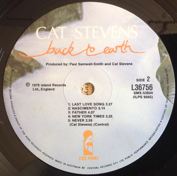 Cat Stevens – Back To Earth LP vinyl record, image 6 of 6