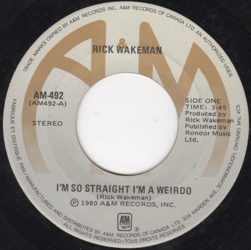 Rick Wakeman – I'm So Straight I'm A Weirdo 7" vinyl record, image 1 of 2