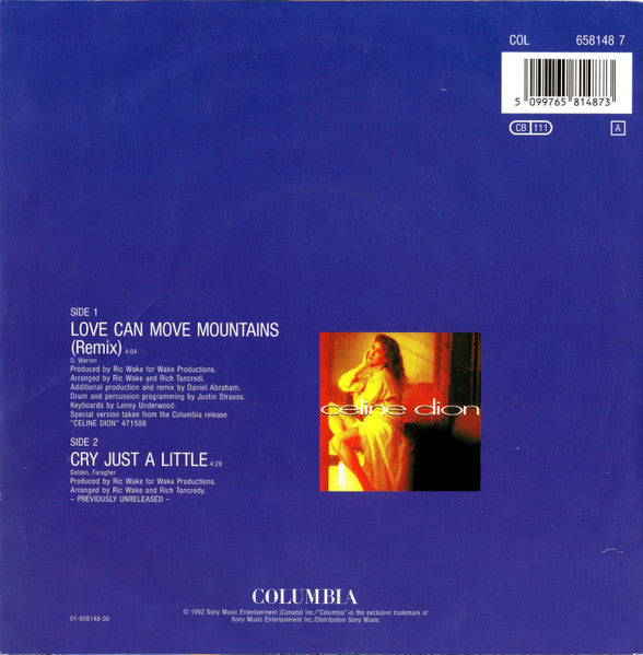 Céline Dion – Love Can Move Mountains 7" vinyl record, image 2 of 4