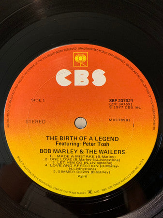Bob Marley & The Wailers – The Birth Of A Legend LP vinyl record, image 3 of 4