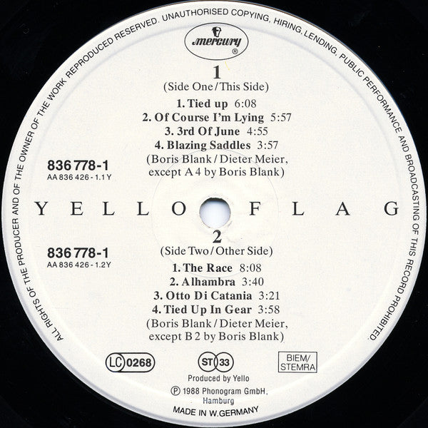 Yello – Flag LP vinyl record, image 3 of 8